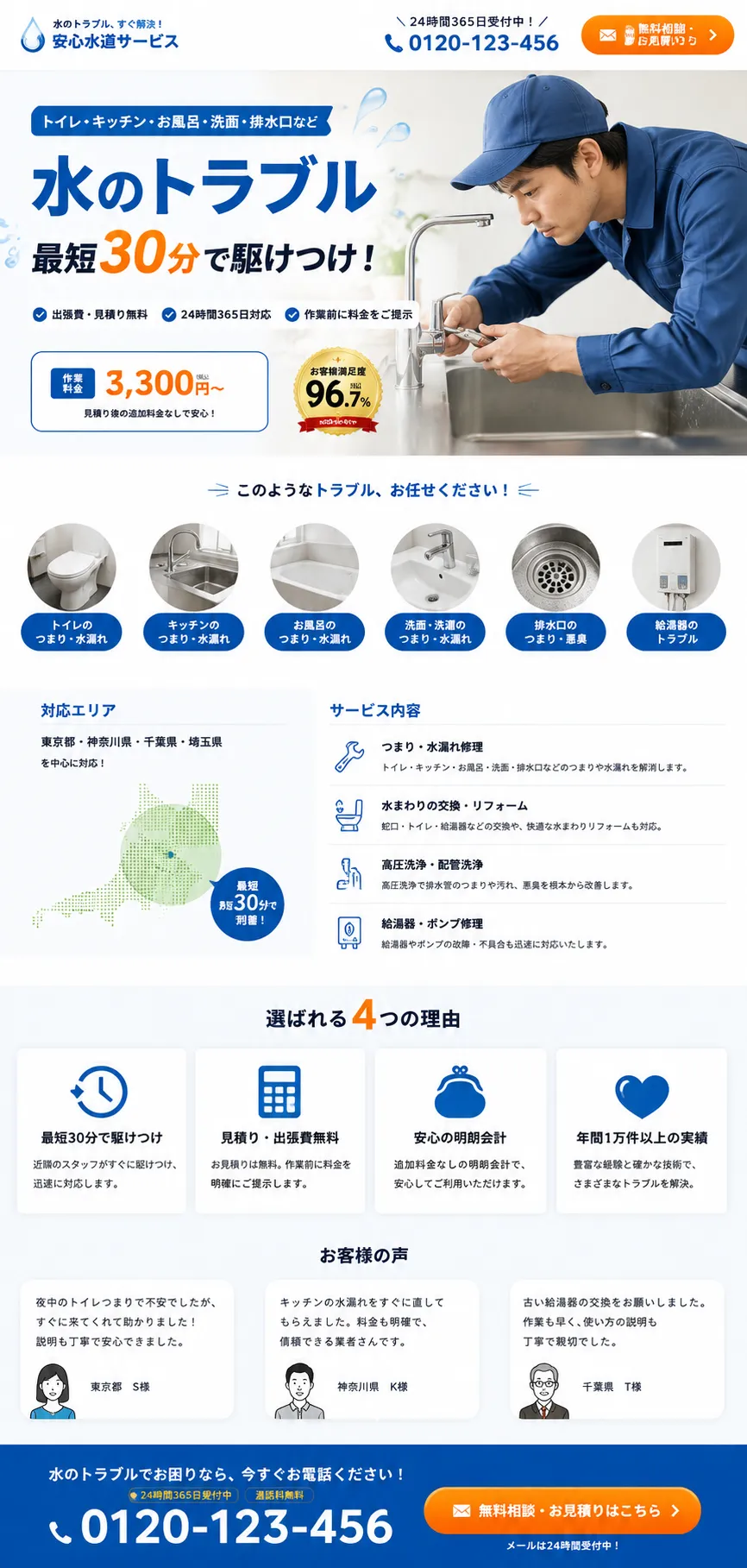 水道工事のLP完成例